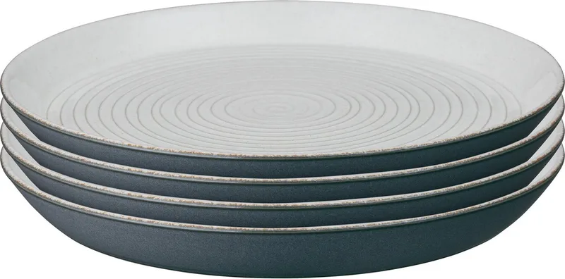 Charcoal Spiral Dinerbord set van 4 - Bord by Denby in Impression – product photo