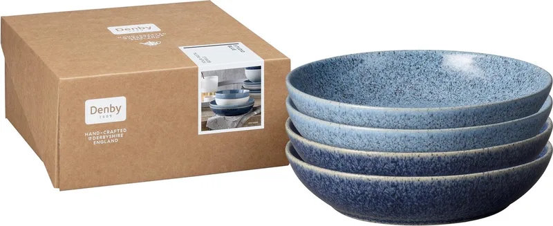 Cobalt/Flint Pastabord Set van 4 - Bord by Denby in Studio Blue – product photo