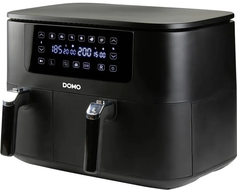 AIRFRYER DOUBLE FRY ZONE 3 + 6 L Frituurpan 9 l 2850 W 2 grillzones de Domo en Noir – photo produit