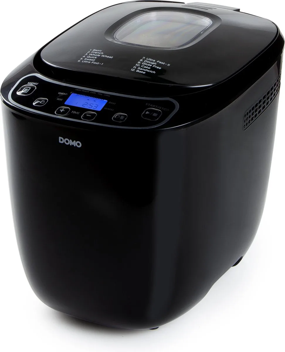 B3973 Broodbakmachine – 12 Programma’s – 700-1000g – Glutenvrij Programma de Domo en Noir – photo produit