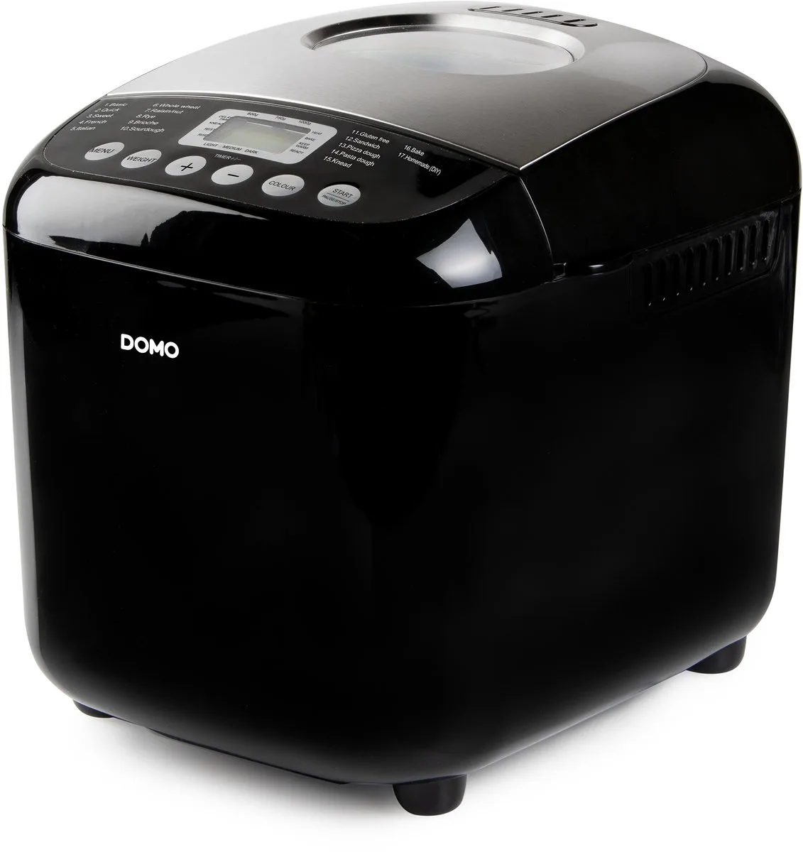 B3978 Broodbakmachine - 17 Programma’s – Zuurdesem - Glutenvrij - 500-1000g – PFAS-vrij fra Domo i Sort – produktbillede