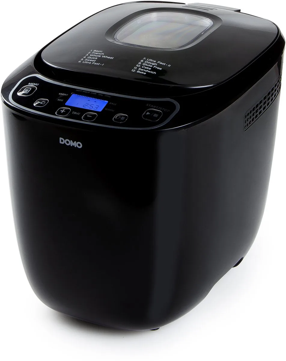 DO1119B Broodbakmachine - 12 Programma’s - 700-1000g - Glutenvrij Programma von Domo in Schwarz – Produktfoto