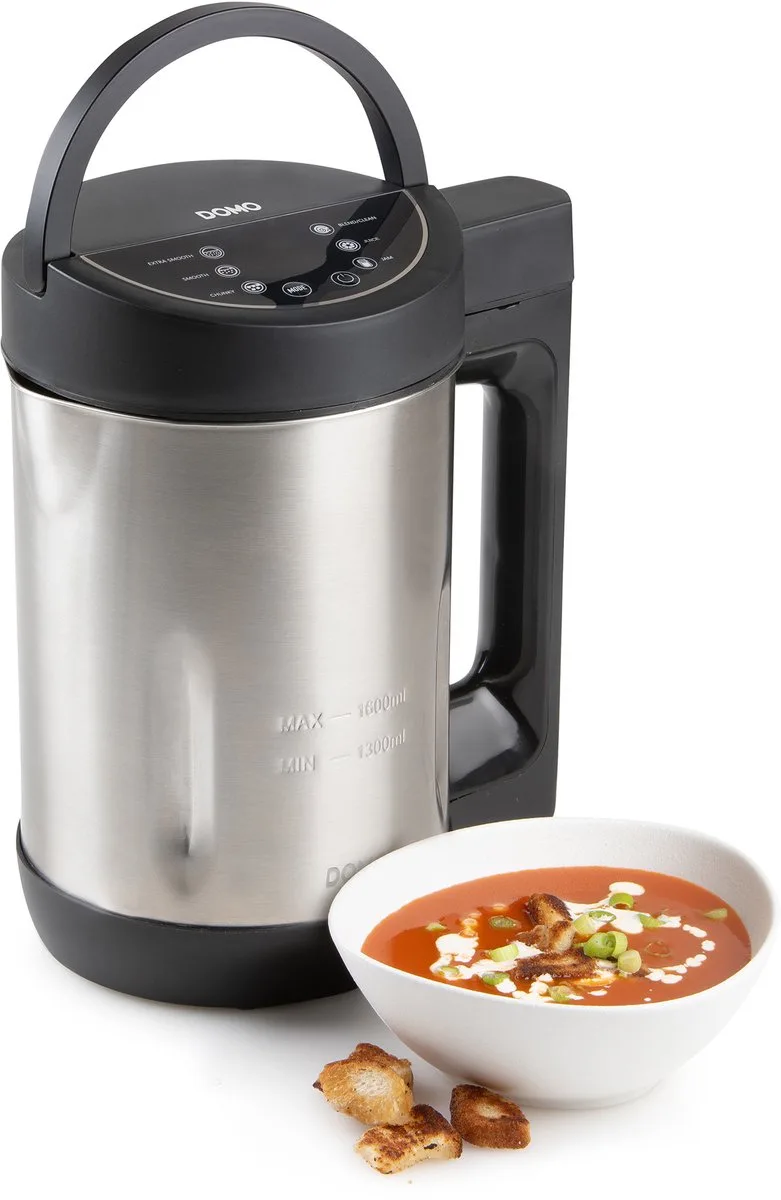 DO1144BL Soepmaker Domo - 1,6L - 6 Programma's - Blender - RVS - Inox/Zwart von Domo in Inox – Produktfoto