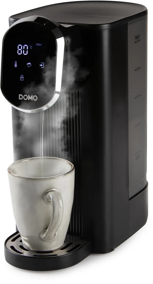DO524WK “Aqua Express” Heetwaterdispenser - Instant Waterkoker - 2,5L - 150 tot 500ml - 40-100°C de Domo en Noir – photo produit 1 sur 2