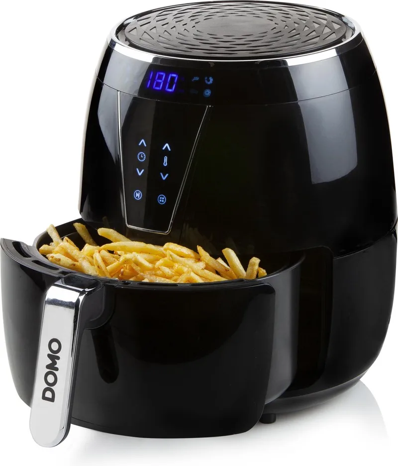 DO532FR Airfryer XL - Heteluchtfriteuse - LCD display - 4L - PFAS-vrij - Zwart van Domo in Zwart – 4L – productfoto