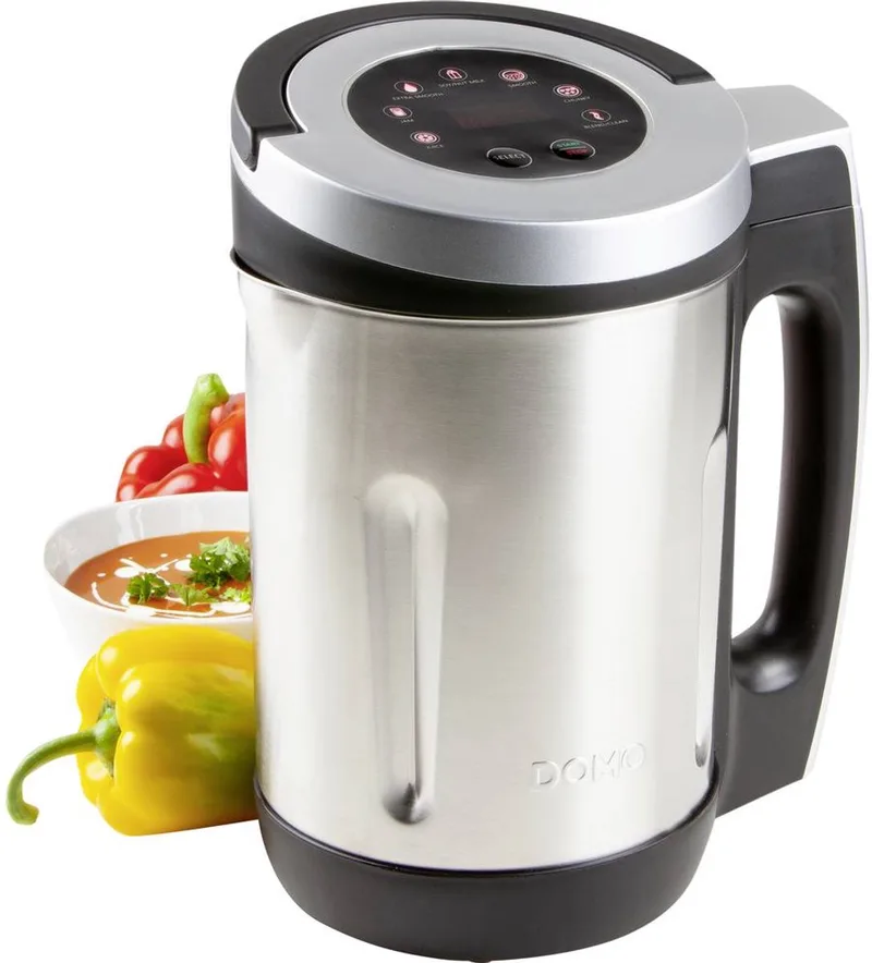 DO716BL Soepmaker – 2,2L – 7 programma’s – Blender – RVS – Zwart van Domo in RVS – Zilver – productfoto