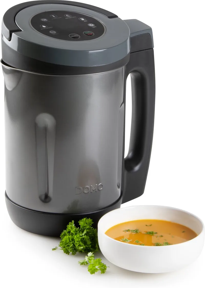 DO728BL Soepmaker Domo - Met Sauteerfunctie - 2,2 L - 7 Programma's - Blender - RVS/Zwart de Domo en Rvs – photo produit