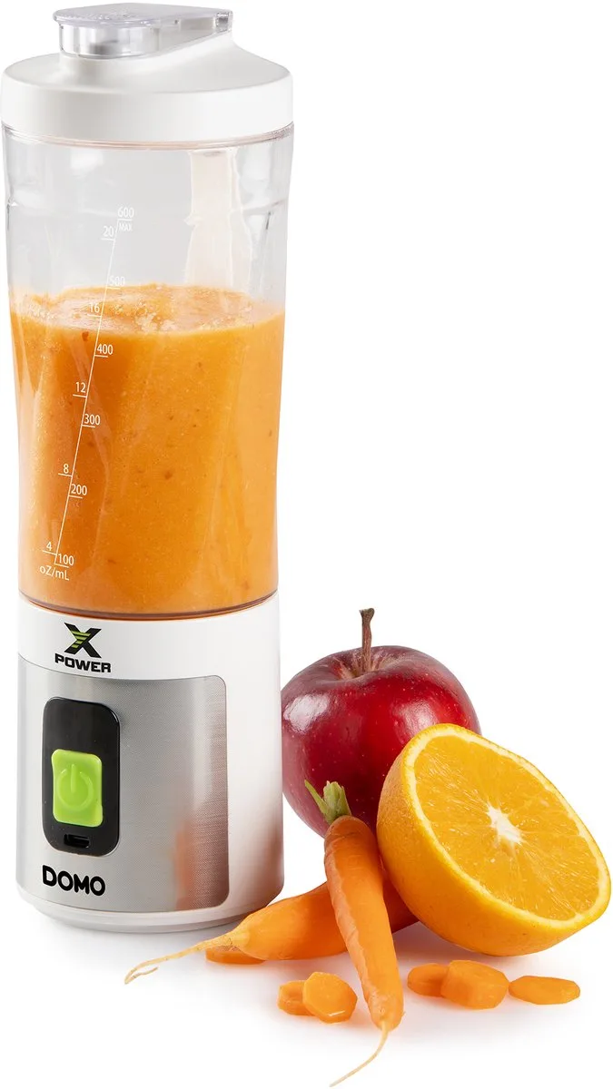 DO752BL Xpower Blender To Go - Draagbare Blender – Oplaadbaar – 600ml – BPA-vrije Tritan Fles by Domo in White – product photo