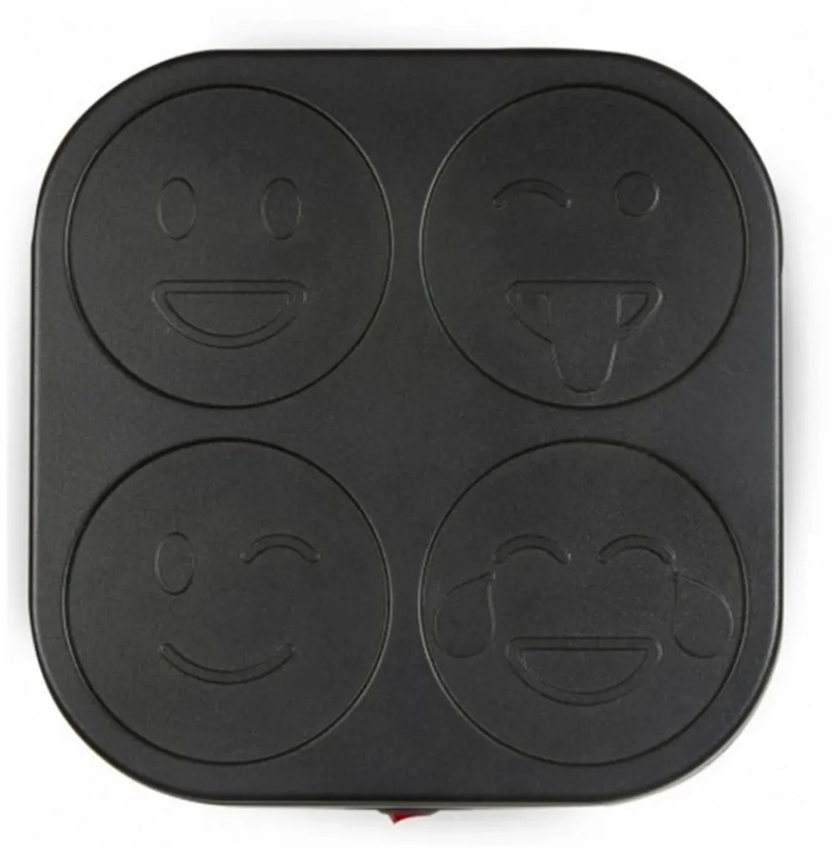 DO8718P Pannenkoekenmaker Emoji-Party - 4 pannenkoeken - Emoji -patronen - 600W de Domo en Noir – photo produit
