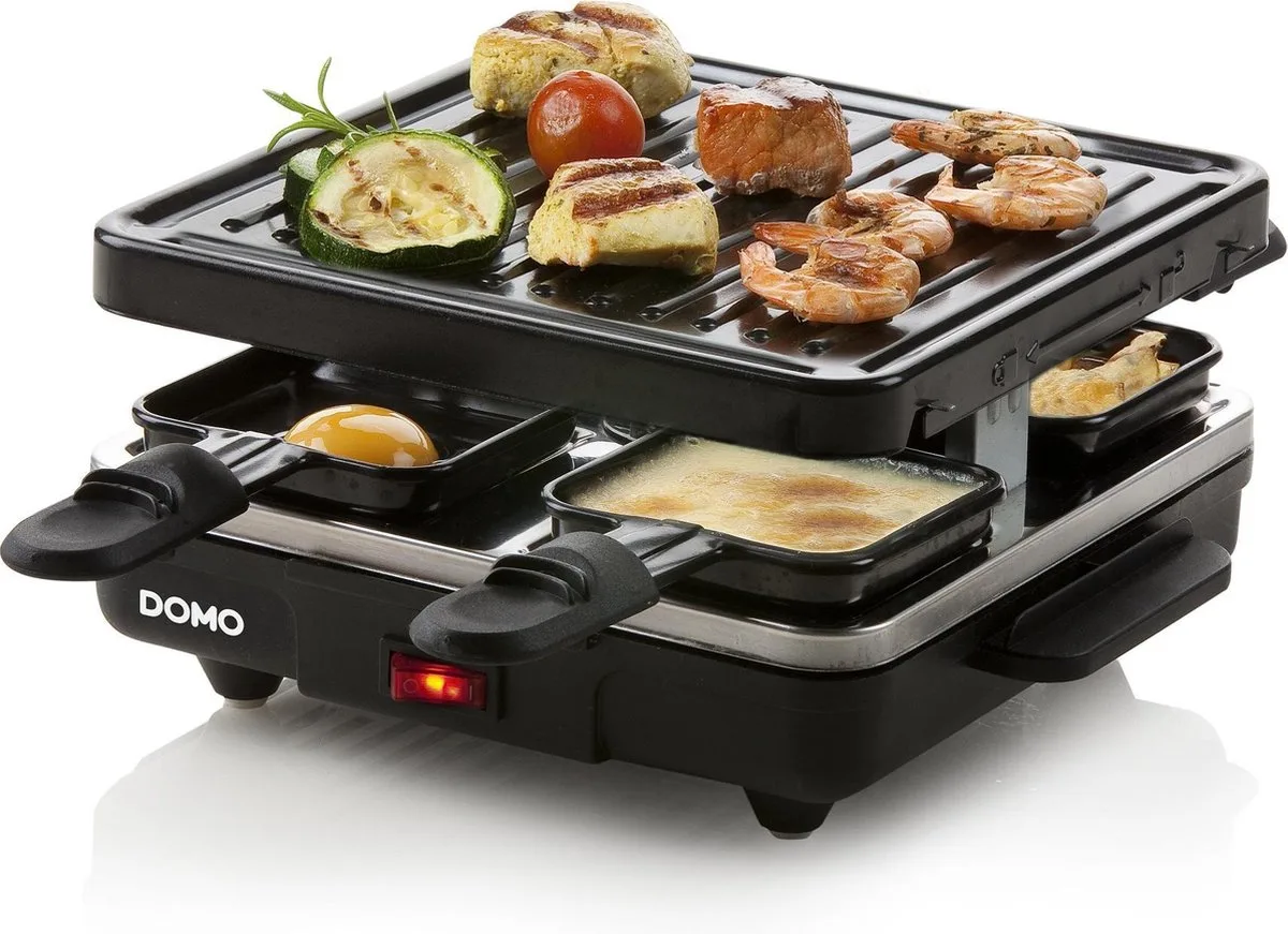 DO 9147 G Raclette 4 Personen 600W 54 x 29,8 x 48cm fra Domo i Sort – produktbillede