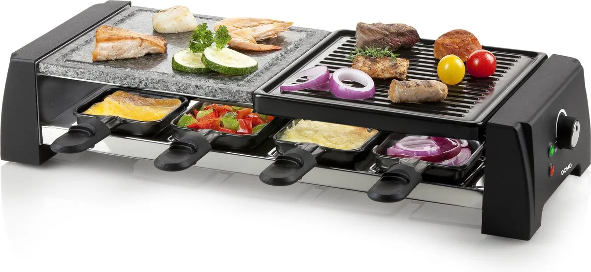 DO9190G - Raclette/Steengrill - 8 personen fra Domo i Sort – produktbillede