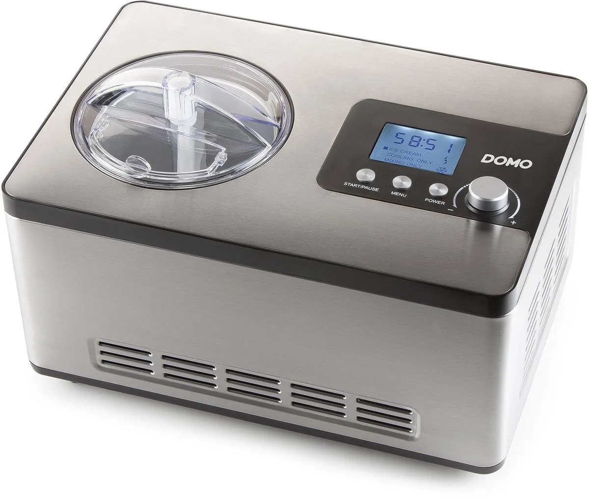 DO9207I IJsmachine – Met Compressor - IJsmaker – Zelfvriezend - 2 L de Domo en Argent – photo produit
