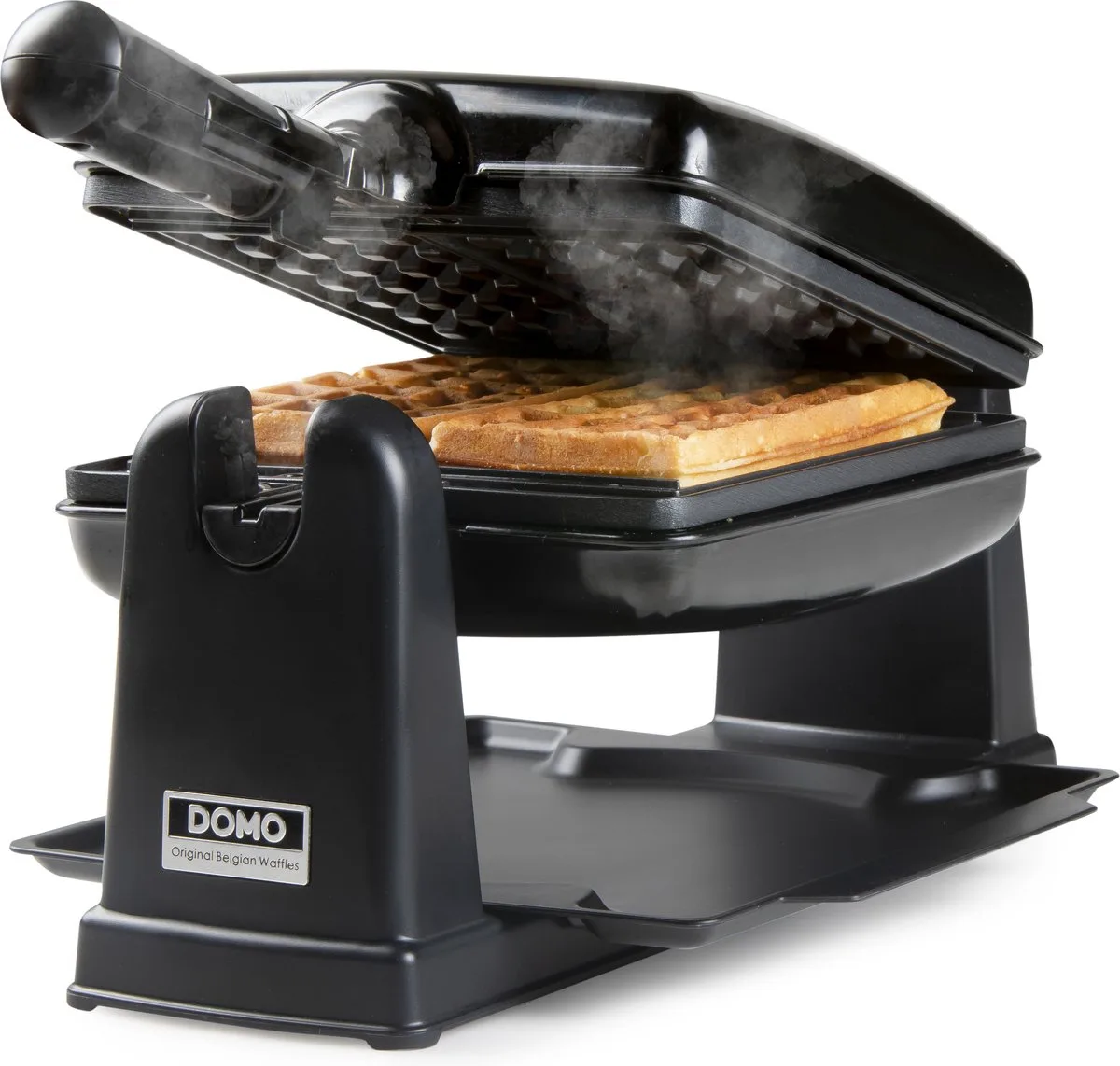 DO9224W Roterend Wafelijzer - Rechthoekige wafels 4x7 - 1400W van Domo in Zwart – productfoto