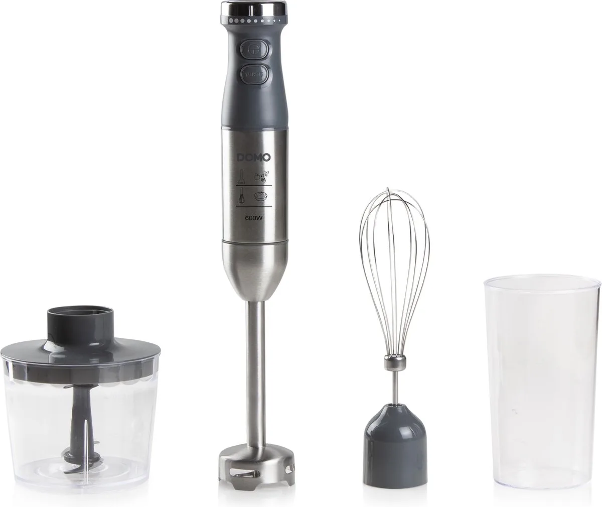 DO9226M - Mixerset 3-in-1 incl. maatbeker - Zwart fra Domo i Grå – produktbillede