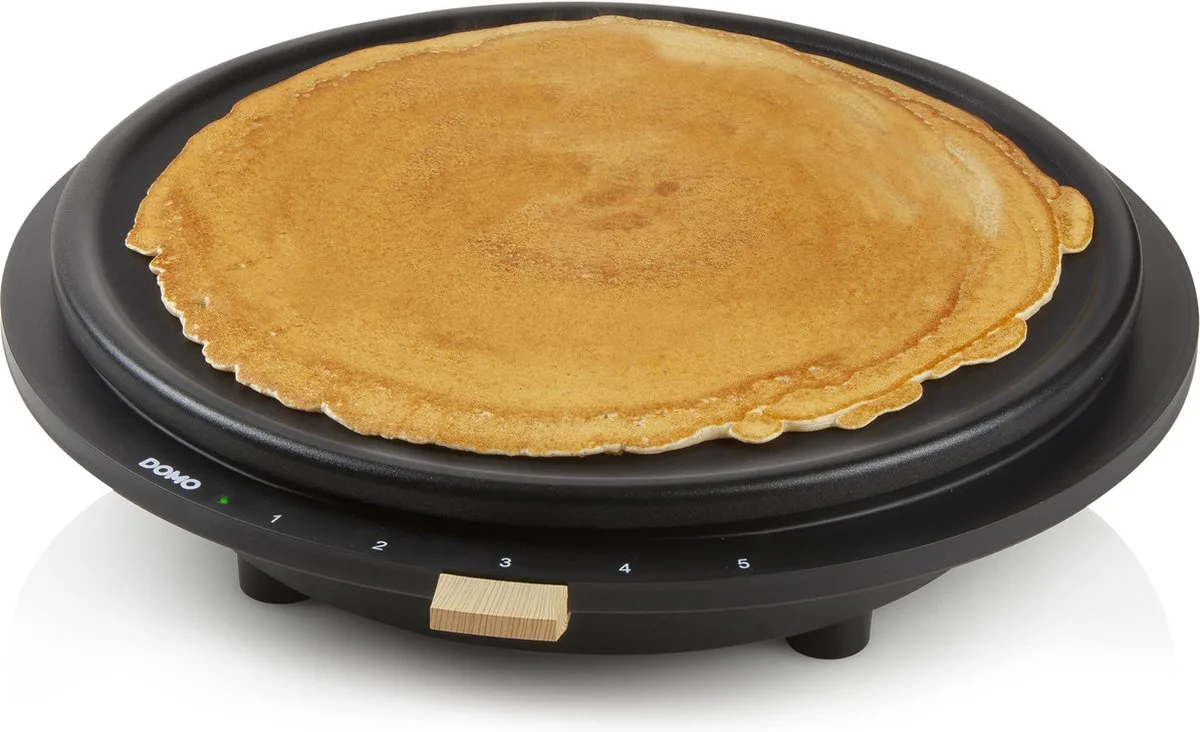 DO9227P Pannenkoekenmaker - 2 soorten platen - 1 grote of 5 kleine pannenkoeken - 1500W de Domo en Noir – photo produit