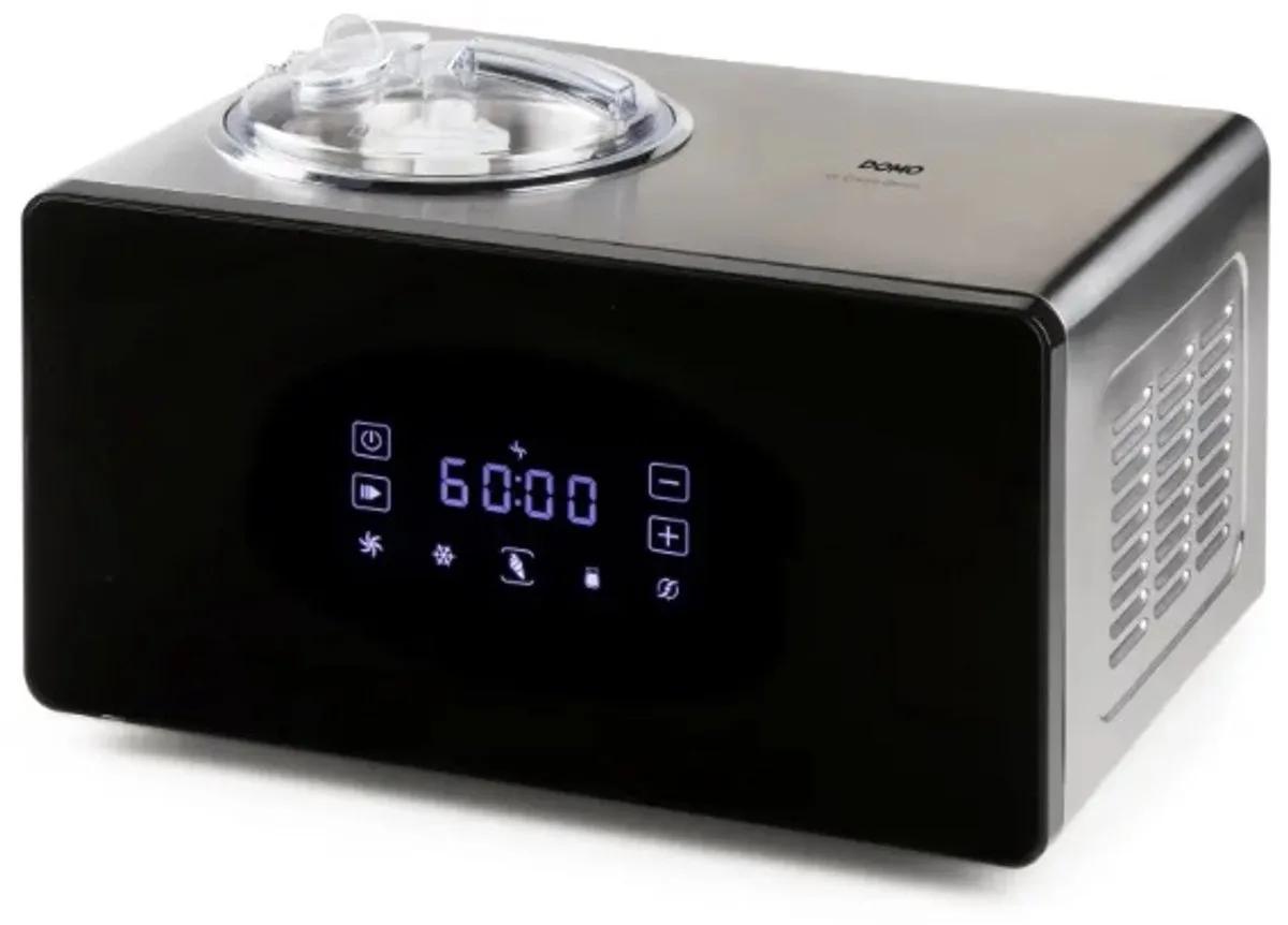 DO9252I IJsmachine Ice Cream Genius - Met yoghurtprogramma - 1.5 L - Display van Domo in Rvs, Zwart – productfoto
