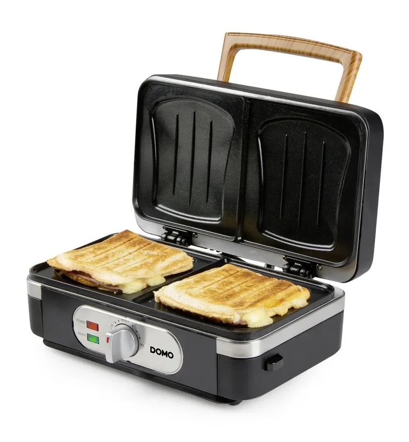 DO9278C 3-in-1 Wafelijzer - Tosti-ijzer - Contactgrill - PFAS-vrij - Verwisselbare Platen van Domo in Zwart – productfoto 2 van 3