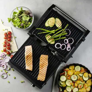 DO9287G Multifunctionele Contactgrill 2-in-1 – Wafelijzer - Grill Apparaat – PFAS-vrije Keramische Anti-Aanbaklaag – 1800W by Domo in Rvs – product photo 2 of 3