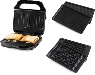 DO9291C Big Snack XL 3-in-1 - Wafelijzer - Tosti-ijzer - Contactgrill - PFAS-vrij - 1400 W von Domo in Mat Zwart – Produktfoto 1 von 2