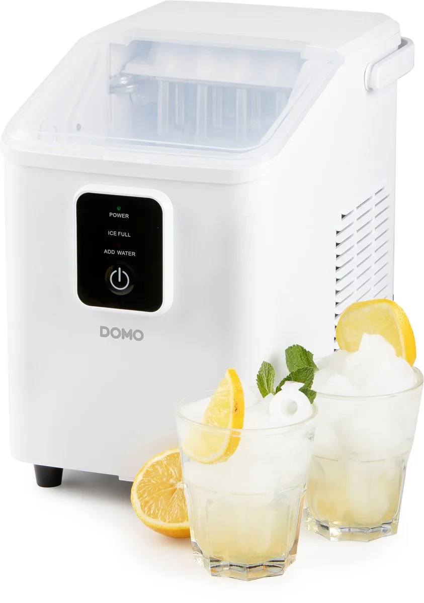 DO9292IB IJsblokjesmaker – IJsblokjesmachine met IJsschep – 0,8 l – 9 ijsblokjes in 8 minuten - Zelfreinigingsfunctie - 12 kg/24 u van Domo in Wit – productfoto