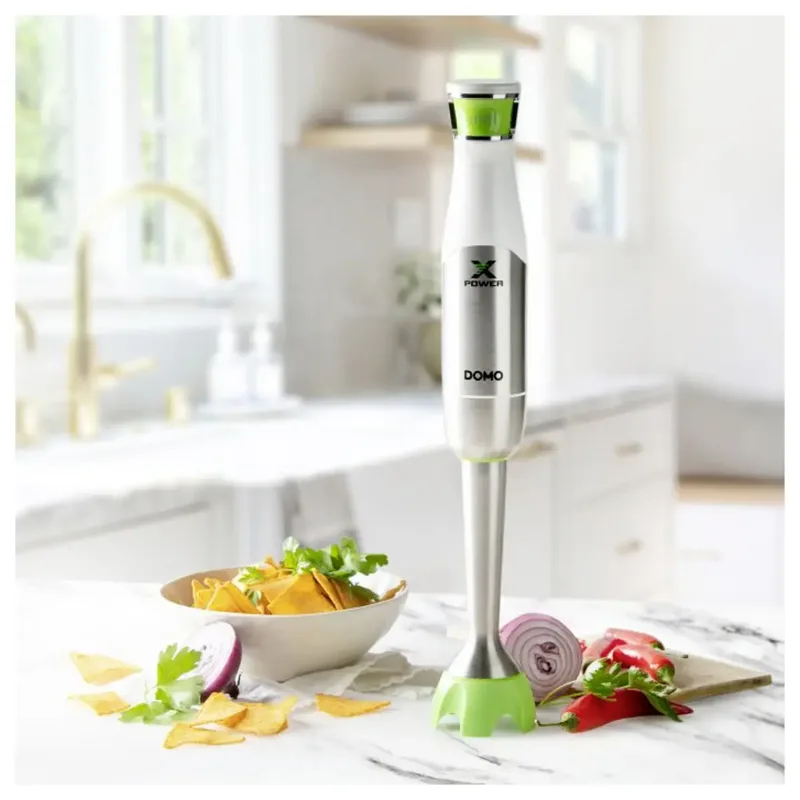 DO9298M Staafmixer "XPower Flex" - Met Maatbeker - 1200W - RVS - Wit/Groen de Domo en Blanc – photo produit 2 sur 2