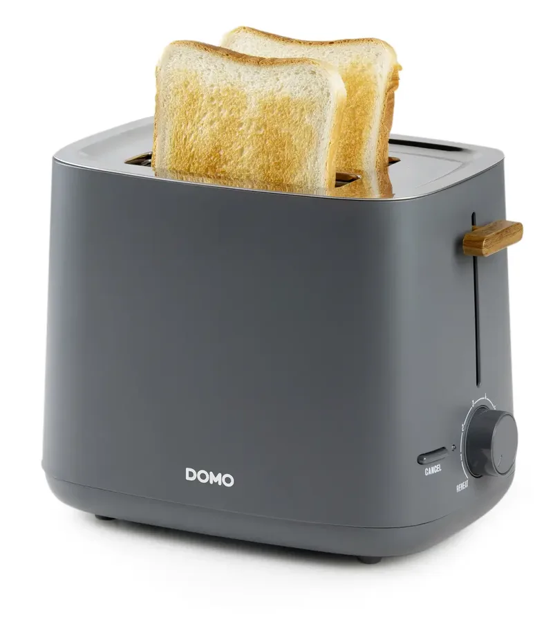 TOASTER Wood You - für 2 Toasts Broodrooster CoolTouch-behuizing, Toastfunctie von Domo in Matgrijs – Produktfoto 2 von 3