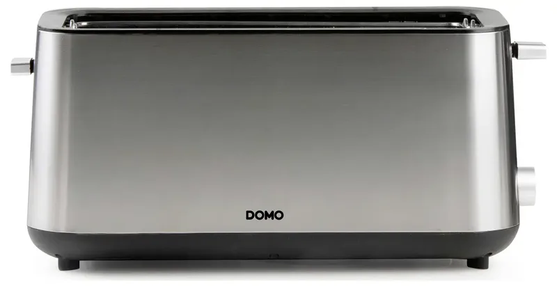 DO967T Broodrooster - 2 Extra Lange Sleuven - Ingebouwd Broodjesrek - 1350W - RVS/Zwart by Domo in Roestvrijstaal – product photo 3 of 3