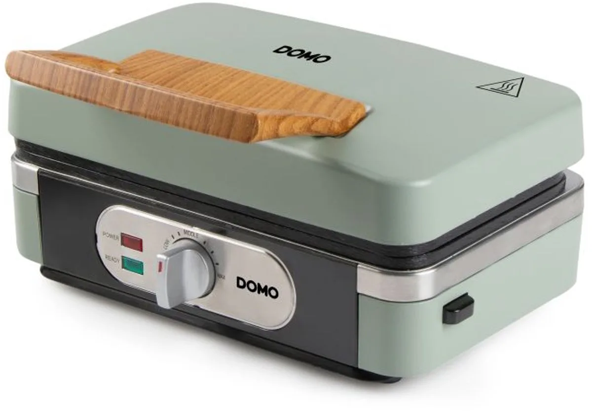 SANDWICH-WAFFLE-GRILL 3-IN-1 Wafelijzer van Domo in Saliegroen – productfoto