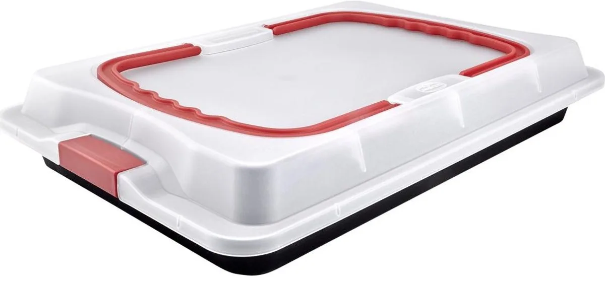 Braadslede Dr. Oetker Bake & Go Met deksel Staal Plastic (29 x 42 x 4 cm) fra Dr. Oetker i Sort – produktbillede