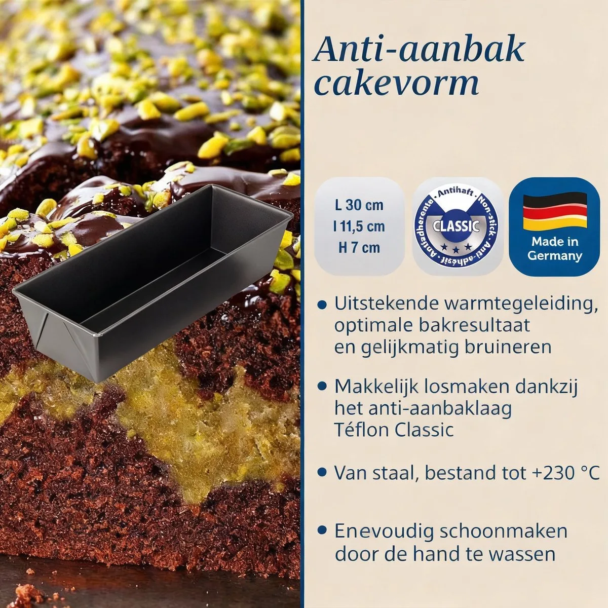 Cakevorm 30 x 11,5 cm Dr. Oetker Back-Freude van Dr. Oetker in Zwart – productfoto