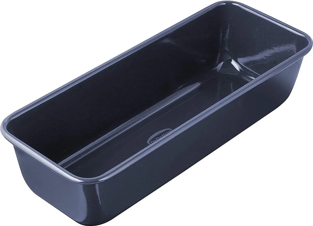 Küchenhelfer Kastenform Back-Liebe Emaille, Maße 30 x 13 cm von Dr. Oetker in Schwarz – Produktfoto