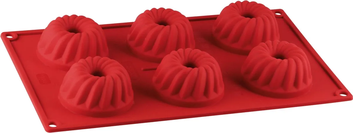 Cakevorm mini's - siliconen - 6 vormen von Dr. Oetker in Rot – Produktfoto