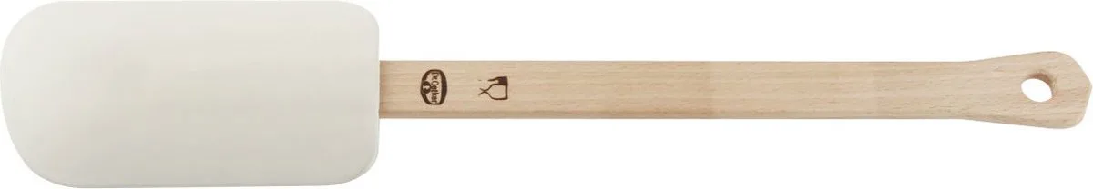 Deegschraper siliconen - met houten steel - 28 cm van Dr. Oetker in Wit – productfoto