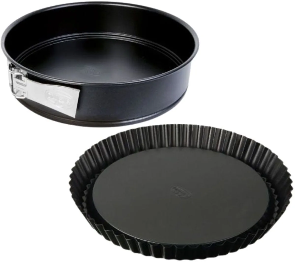 Duo Omgekeerde taartvorm 28 cm en Springvorm met scharnier 26 cm Dr.Oetker Tradition de Dr. Oetker en Noir – photo produit