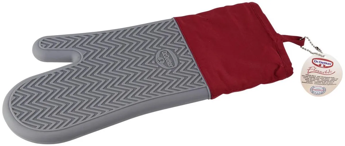 Ovenwant - siliconen - 31x14 cm van Dr. Oetker in Rood + Wit – productfoto