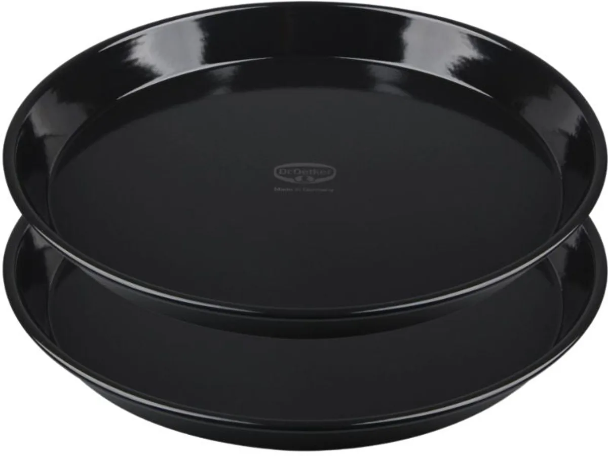 Set van 2 ovenschaal voor taarten en pizza's 32 cm Dr.Oetker Tradition von Dr. Oetker in Schwarz – Produktfoto