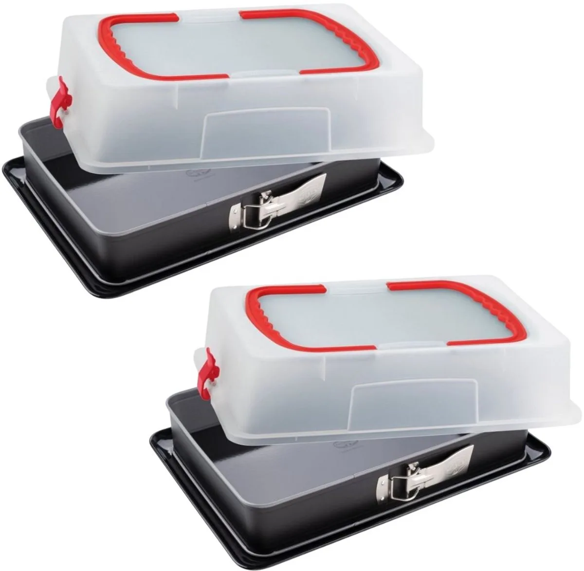 Set van 2 rechthoekige springvormen met deksel voor transport 42 x 29 cm Dr. Oetker Back-Idee Kreativ van Dr. Oetker in Zwart – productfoto