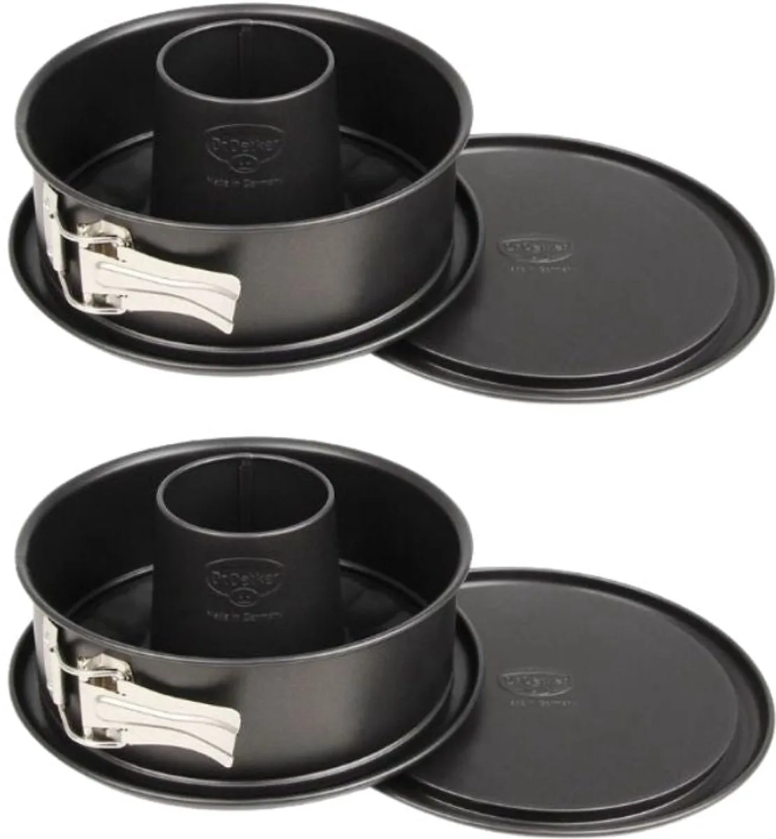 Set van 2 springvormen en savarinvormen met scharnier, staal 18 cm Dr. Oetker Tradition fra Dr. Oetker i Sort – produktbillede