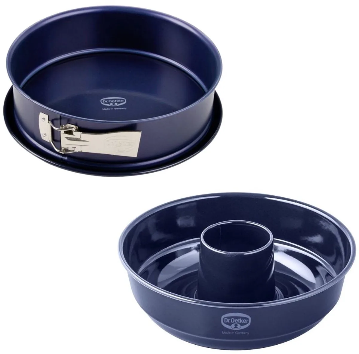 Set van een springvorm 26 cm en een savarinvorm 26 cm Dr. Oetker Back Liebe von Dr. Oetker in Blau – Produktfoto