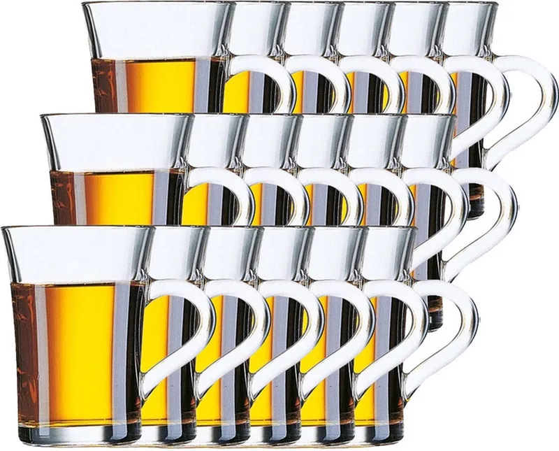 Arcoroc Theeglazen/koffieglazen - 24x - 230 ml - glas - glazen voor thee of koffie de Duralex en Transparent – photo produit