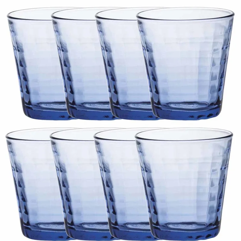 Drinkglazen Prisme - 12x stuks - 220 ml - waterglazen fra Duralex i Blå – produktbillede