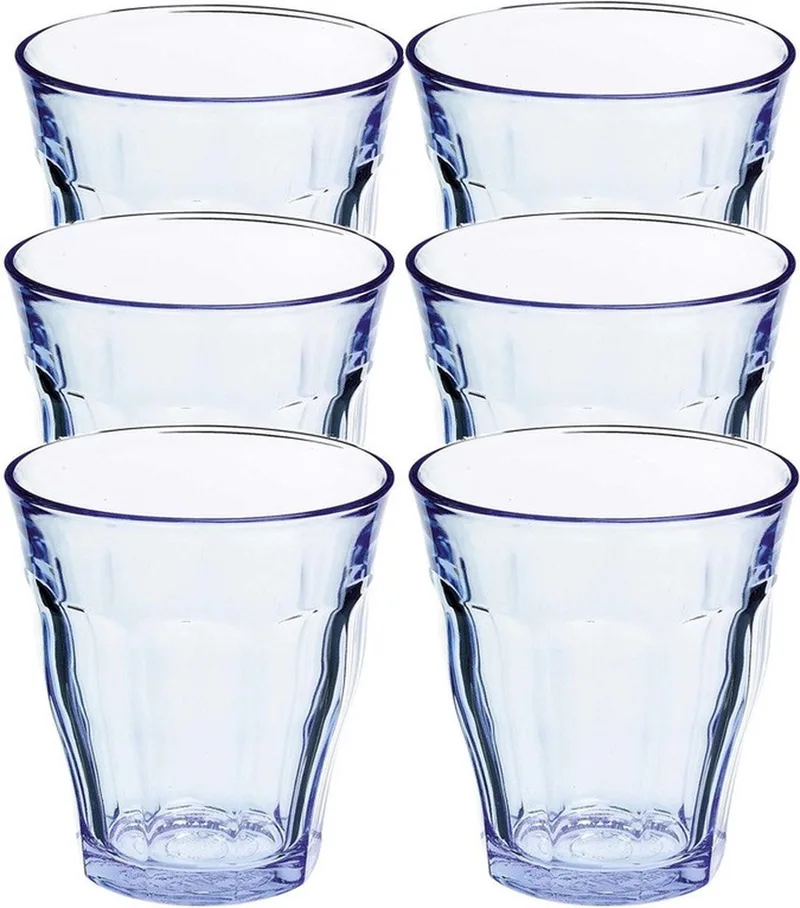 Drinkglazen Prisme - 16x stuks - transparant - 275 cm - drinkglas - Koffie/thee/water glazen by Duralex in Blue – product photo