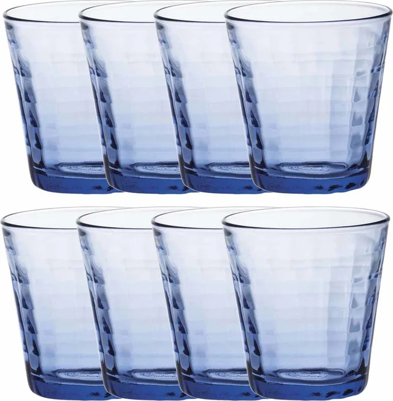 Drinkglazen Prisme - 20x stuks - 220 ml - waterglazen fra Duralex i Blå – produktbillede