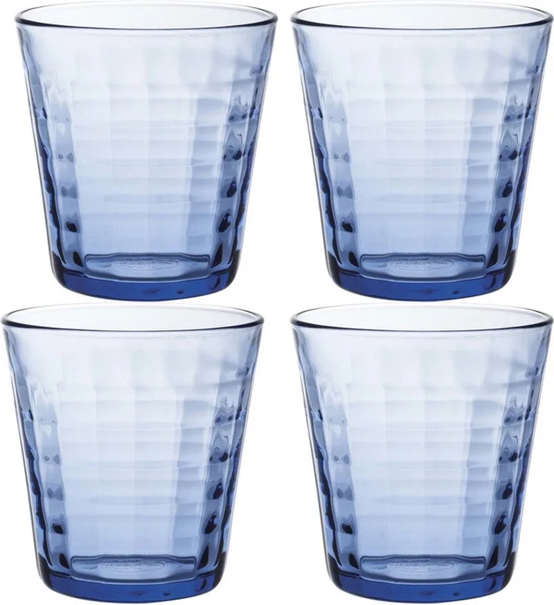 Drinkglazen Prisme - 4x stuks - transparant - 275 cm - drinkglas - Koffie/thee/water glazen by Duralex in Blue – product photo