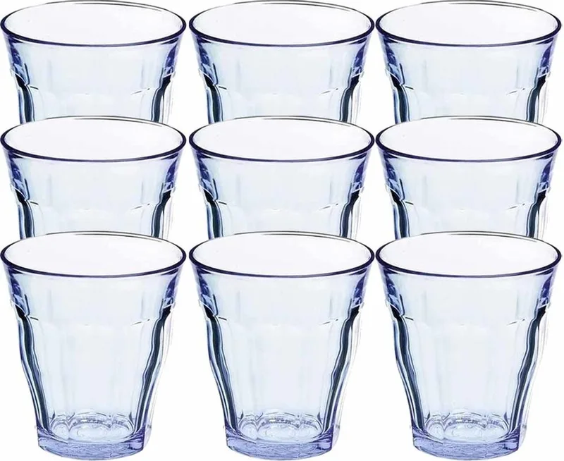 Drinkglazen/waterglazen Picardi - 12x stuks - 310 ml - Koffie glazen - hardglas by Duralex in Blue – product photo
