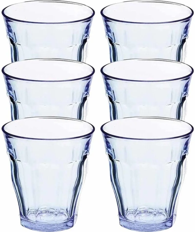 Drinkglazen/waterglazen Picardi - 6x stuks - 310 ml - Koffie glazen - hardglas by Duralex in Blue – product photo