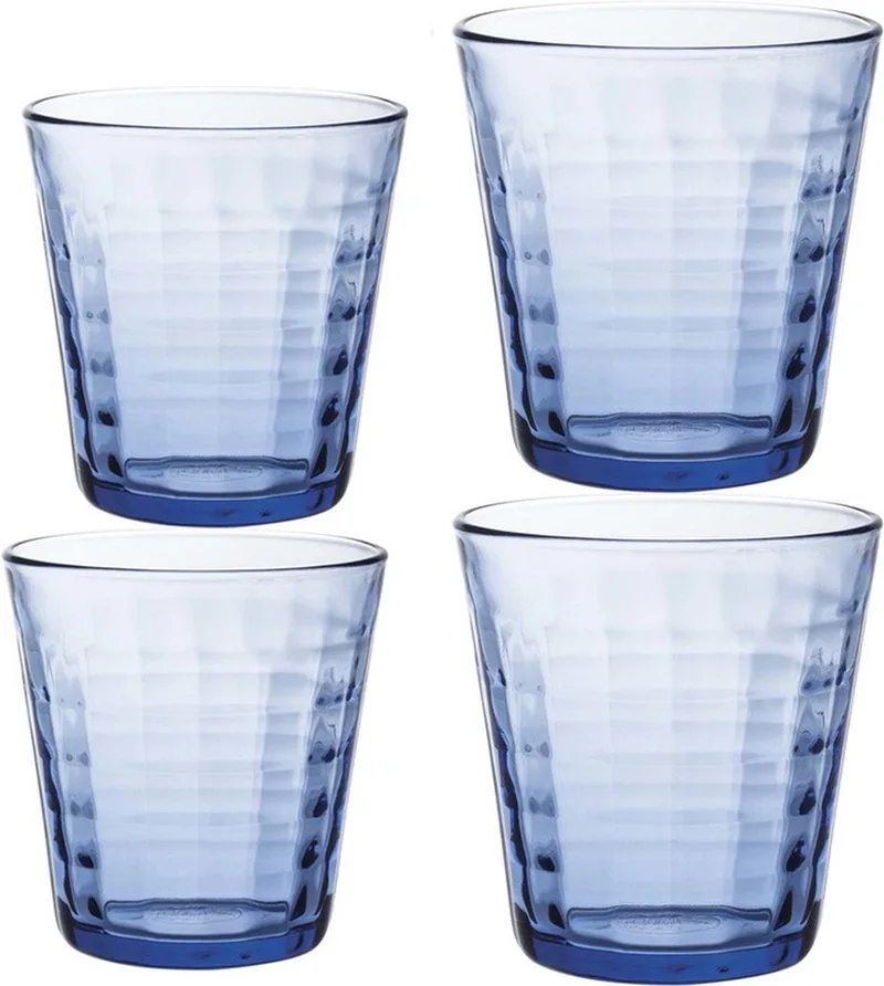Drinkglazen/waterglazen Prisme set 220/275 ml - 24-delig - koffie/thee glazen von Duralex in Blau – Produktfoto
