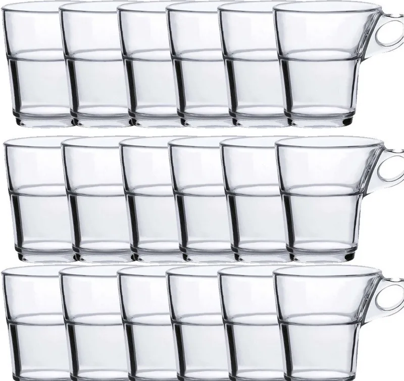 Espresso glazen Caprice transparant - 18x stuks - 90 ml - Koffie/espresso kopjes van glas de Duralex en Glans transparant – photo produit