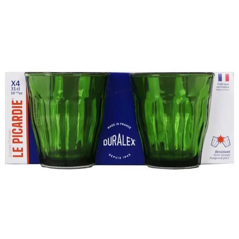 Quttin Set Mit 4 Gläsern Picardie 310ml von Duralex in Grün – Produktfoto 3 von 4