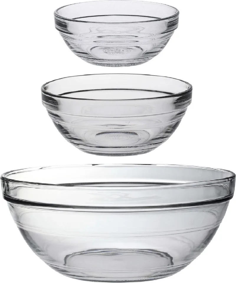 Keuken schaaltjes set 14x stuks van glas in diverse formaten. - 6x stuks 9 x 4 cm/6x stuks 12 x 5 cm/2x stuks 12 x 31 cm de Duralex en Transparent – photo produit